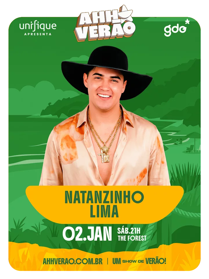 Cartaz Natanzinho Lima, 02 de JAN, The Forest