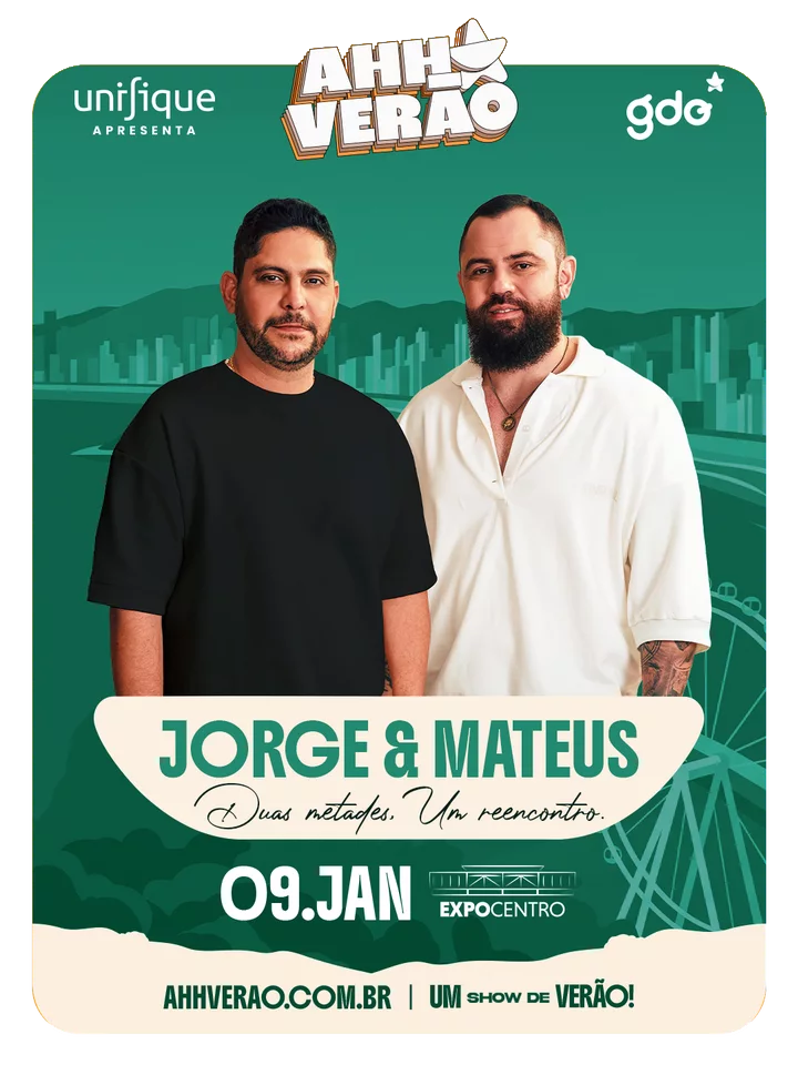 Cartaz Jorge & Mateus, 09 de JAN, Expocentro